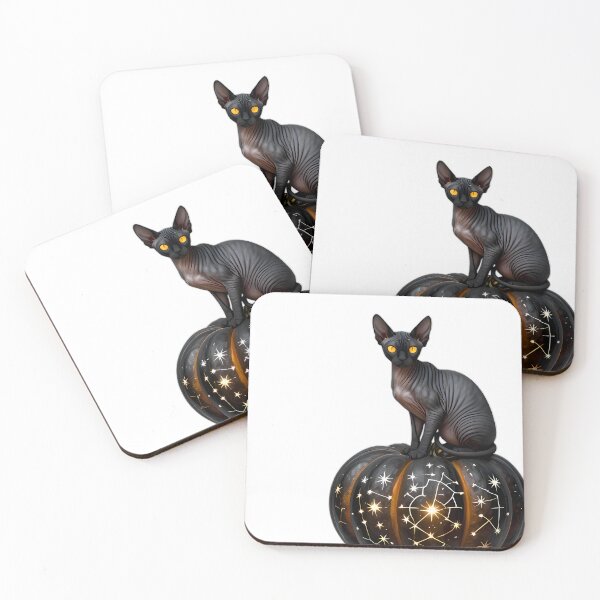 Item preview, Gothic Sphynx Cat Silver Star Pumpkin designed and sold by IllumeInk.