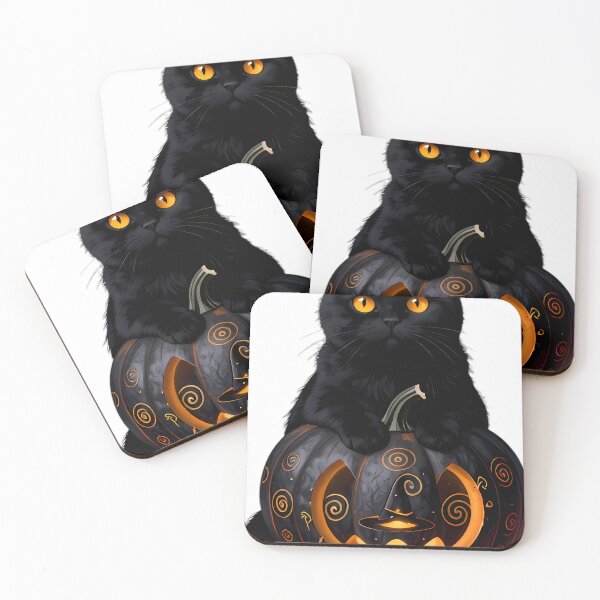 Item preview, Gothic Scottish Fold Cat Amber Rune Pumpkin designed and sold by IllumeInk.