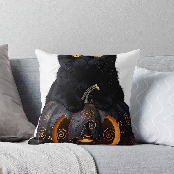 Item preview, Gothic Scottish Fold Cat Amber Rune Pumpkin designed and sold by IllumeInk.