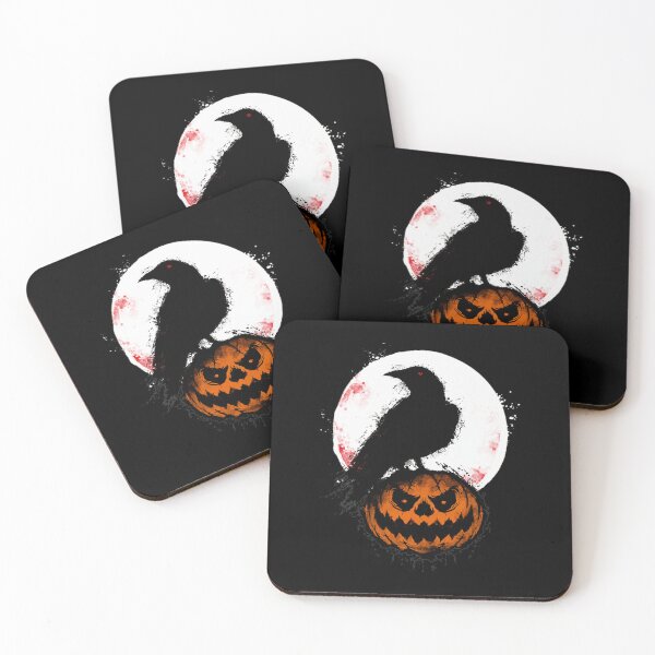 Item preview, Spooky Crow On Pumpkin Moon Night Art designed and sold by wyrichbosle.