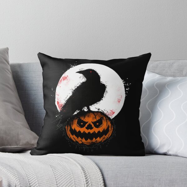 Item preview, Spooky Crow On Pumpkin Moon Night Art designed and sold by wyrichbosle.