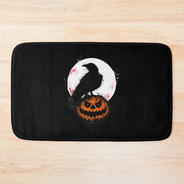 Item preview, Spooky Crow On Pumpkin Moon Night Art designed and sold by wyrichbosle.