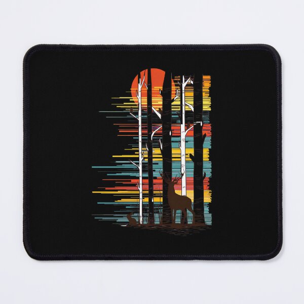 Item preview, Stag Rabbit Birch Trees Sunset Nature Art designed and sold by lasopent.