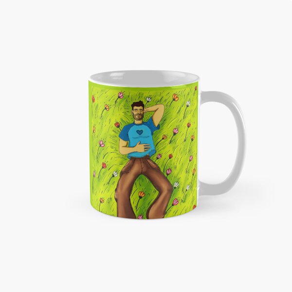 Item preview, Man Resting in Flower Meadow: Aesthetic Cottagecore Grass Silhouette and Peaceful Nature Art Poster designed and sold by benja-08.