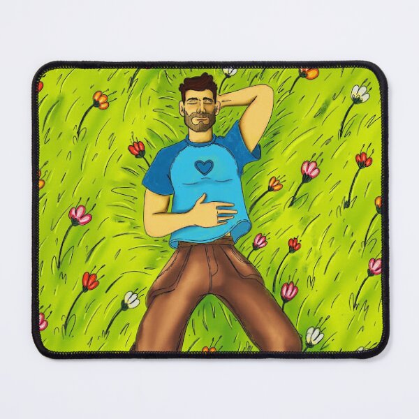 Item preview, Man Resting in Flower Meadow: Aesthetic Cottagecore Grass Silhouette and Peaceful Nature Art Poster designed and sold by benja-08.