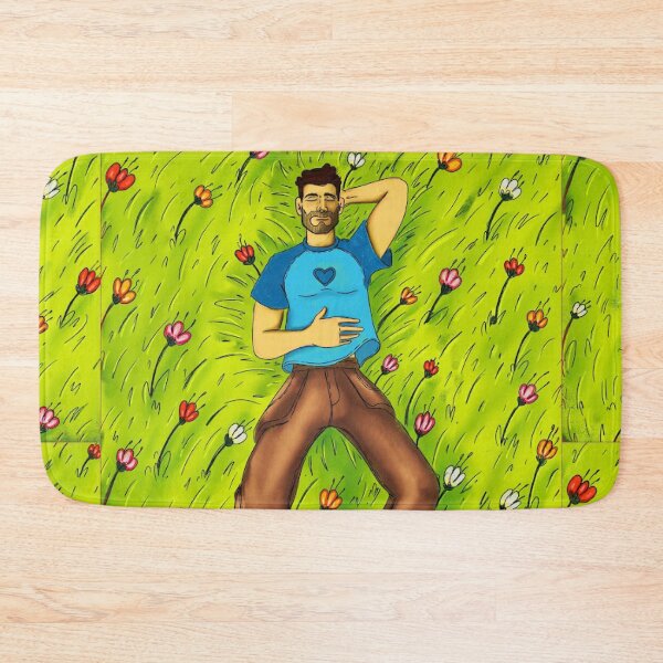Item preview, Man Resting in Flower Meadow: Aesthetic Cottagecore Grass Silhouette and Peaceful Nature Art Poster designed and sold by benja-08.