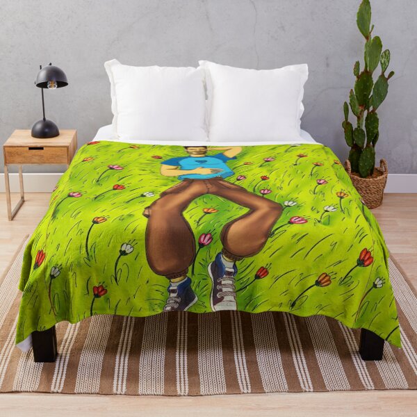 Item preview, Man Resting in Flower Meadow: Aesthetic Cottagecore Grass Silhouette and Peaceful Nature Art Poster designed and sold by benja-08.