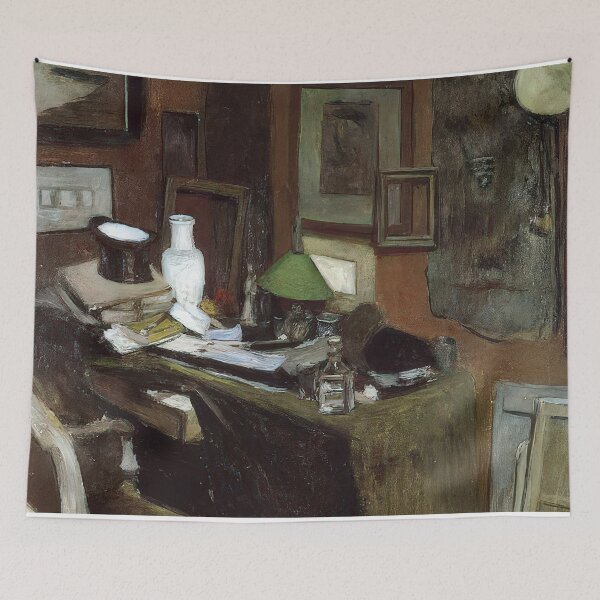 Item preview, Interior with a top hat 1896 designed and sold by VeilOfPigments.