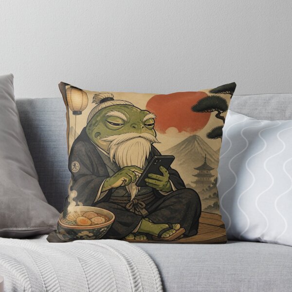 Item preview, Grumpy Frog Eating Ramen designed and sold by tellia-kallisto.