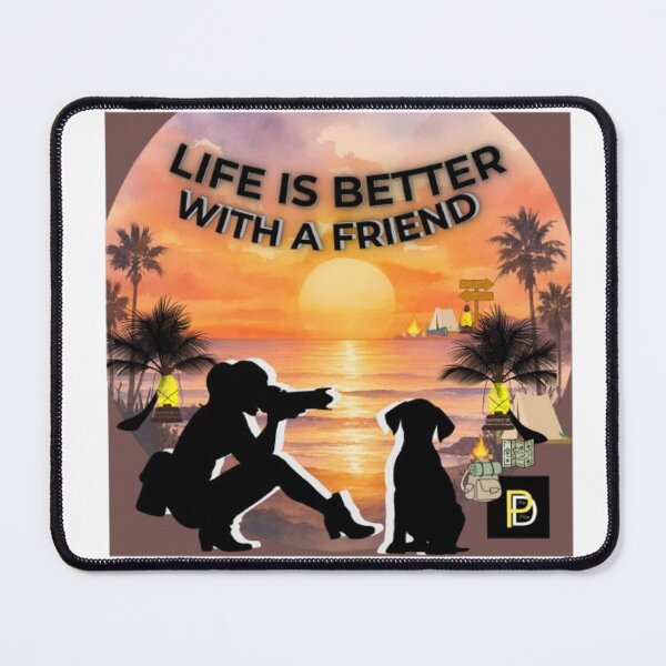 Item preview, Cute Dog And Owner Sunset Travel Silhouette designed and sold by SMinimalist613.
