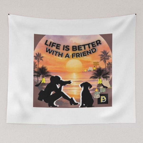 Item preview, Cute Dog And Owner Sunset Travel Silhouette designed and sold by SMinimalist613.