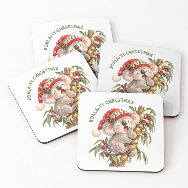 Item preview, Koala-ty Christmas Koala on Eucalyptus Tree designed and sold by mycute-stickers.