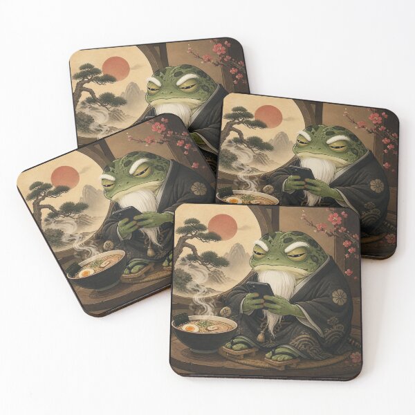 Item preview, Grumpy Frog Eating Ramen designed and sold by tellia-kallisto.
