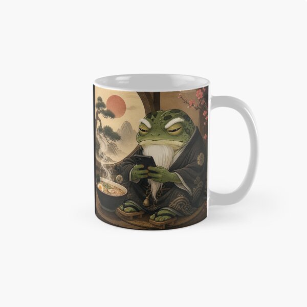 Item preview, Grumpy Frog Eating Ramen designed and sold by tellia-kallisto.