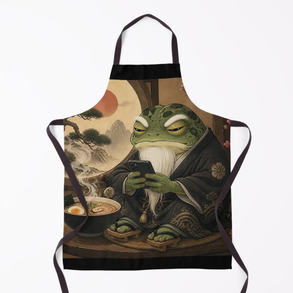 Item preview, Grumpy Frog Eating Ramen designed and sold by tellia-kallisto.