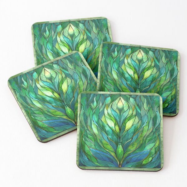 Item preview, Botanical Leaves in Stained Glass Style designed and sold by DeePat77.