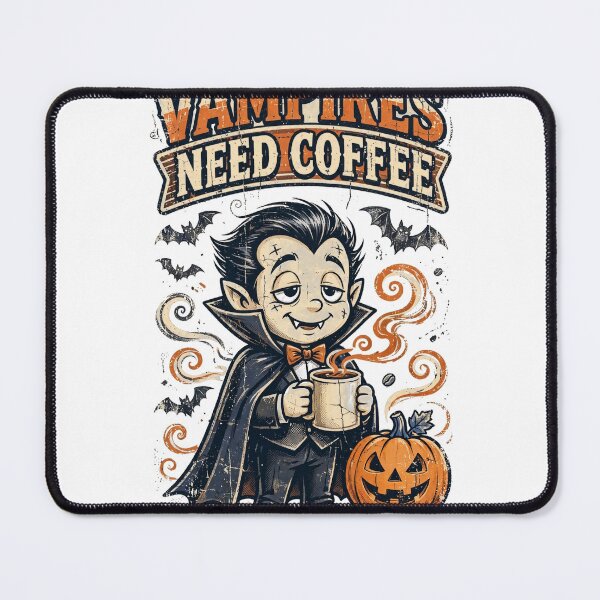 Item preview, Vampire Coffee Lover Funny Halloween T-Shirt designed and sold by Worn and Witty.