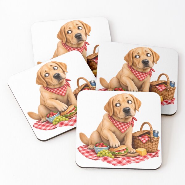 Item preview, Sneaky Labrador Picnic – Cute Dog Stealing Sandwich designed and sold by builtforyou.