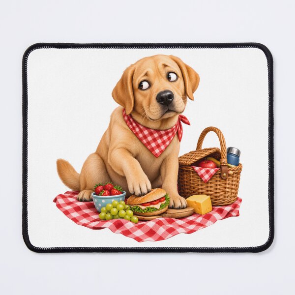 Item preview, Sneaky Labrador Picnic – Cute Dog Stealing Sandwich designed and sold by builtforyou.