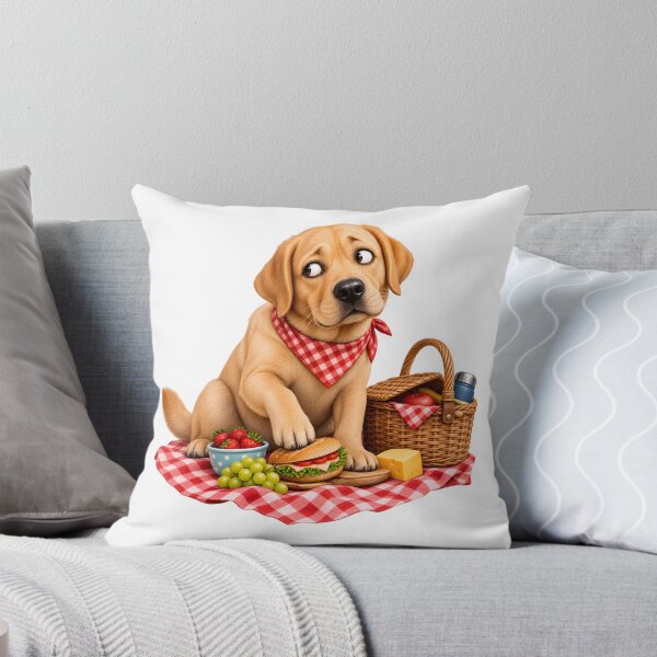 Item preview, Sneaky Labrador Picnic – Cute Dog Stealing Sandwich designed and sold by builtforyou.