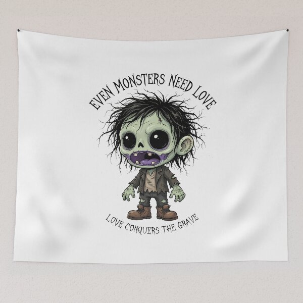 Item preview, Even Monsters Need Love – Cute Zombie Horror designed and sold by TUMBAJULCA.