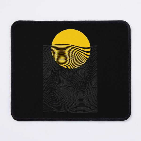 Item preview, Geometric Mountain Sun Optical Illusion Round Art designed and sold by helencacu.