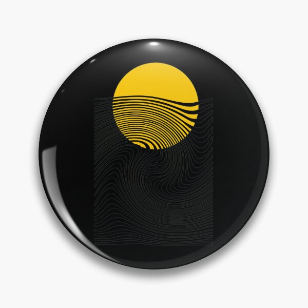 Item preview, Geometric Mountain Sun Optical Illusion Round Art designed and sold by helencacu.