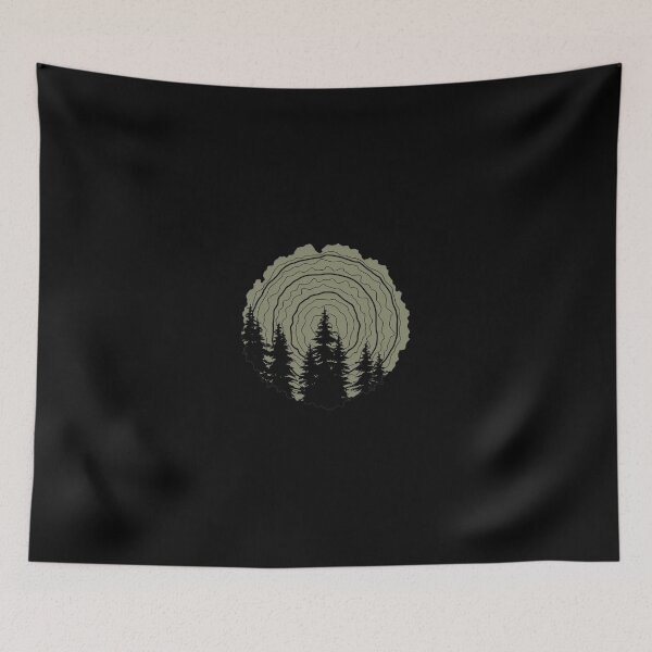 Item preview, Tree Rings Forest Silhouette Nature Art designed and sold by helencacu.
