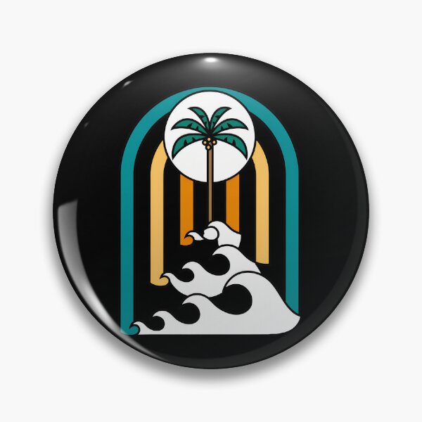 Item preview, Tropical Palm Waves Arch Retro Design designed and sold by lamercarv.