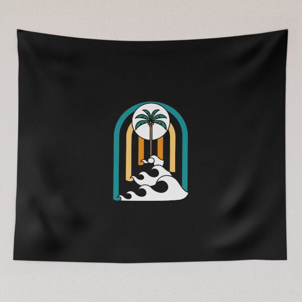 Item preview, Tropical Palm Waves Arch Retro Design designed and sold by lamercarv.