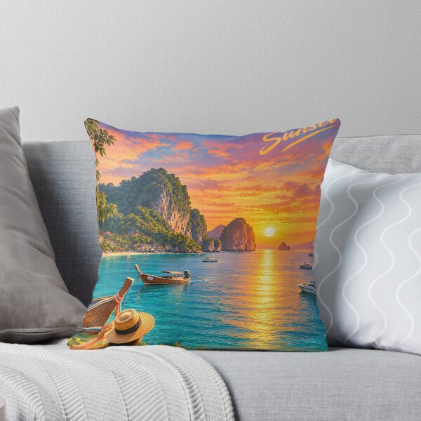 Item preview, Atardecer en Phuket – Mar de Andamán, Tailandia (Cartel de viaje vintage) designed and sold by Spirit of Siam.