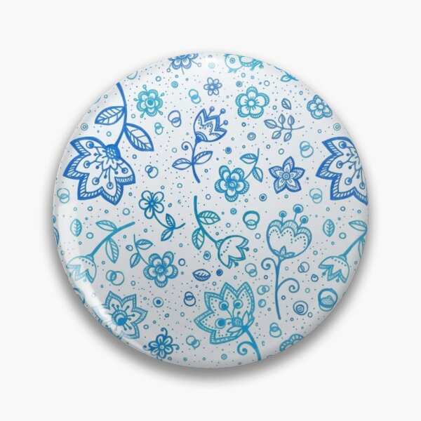 Item preview, Blue Folk Art Floral designed and sold by ShivCraftStudio.