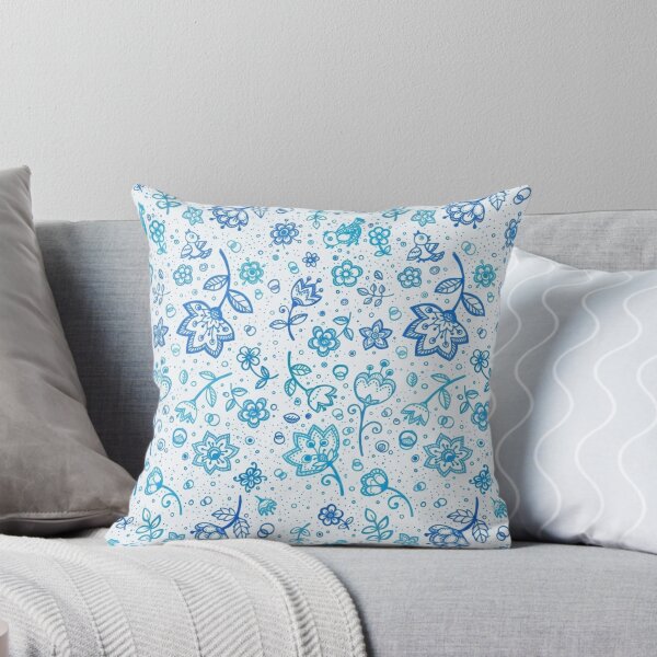 Item preview, Blue Folk Art Floral designed and sold by ShivCraftStudio.
