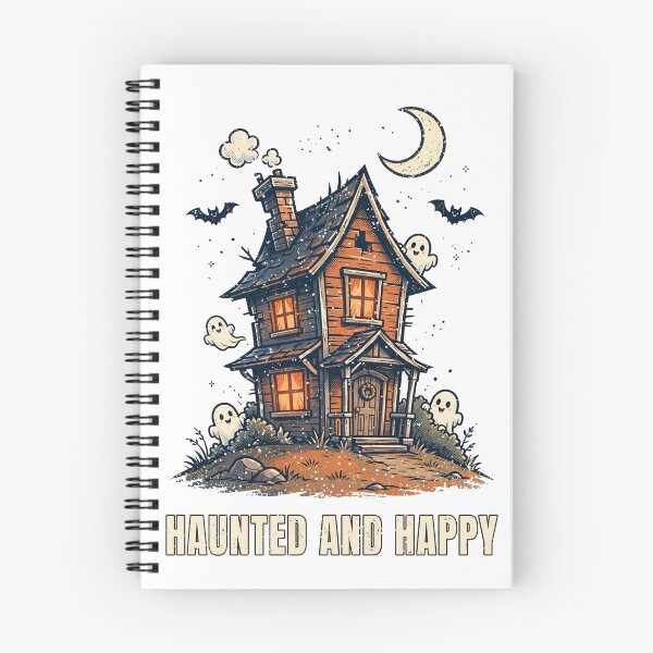 Item preview, Haunted House Cute Happy Halloween T-Shirt designed and sold by Worn and Witty.
