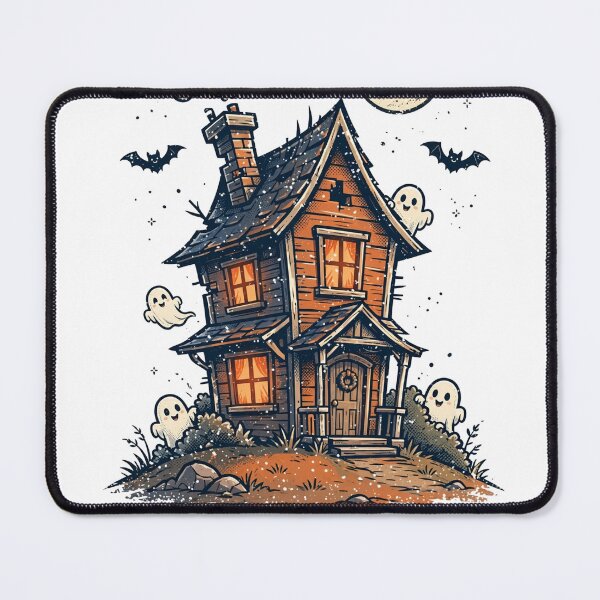 Item preview, Haunted House Cute Happy Halloween T-Shirt designed and sold by Worn and Witty.