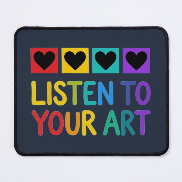 Item preview, Listen To Your Art Colorful Heart Pun Quote designed and sold by ANJ Creative Designs.
