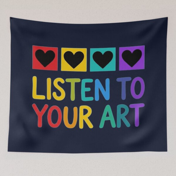 Item preview, Listen To Your Art Colorful Heart Pun Quote designed and sold by ANJ Creative Designs.