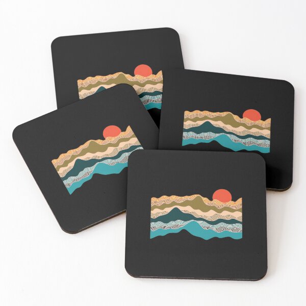 Item preview, Wavy Hills Sunset Minimalist Landscape Art designed and sold by lasopent.
