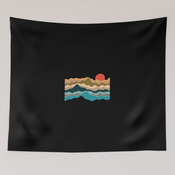 Item preview, Wavy Hills Sunset Minimalist Landscape Art designed and sold by lasopent.