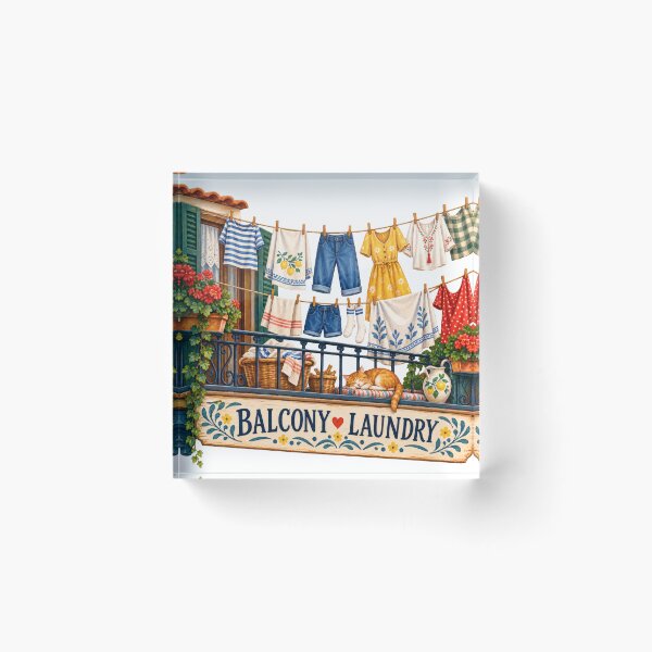 Item preview, Balcony Laundry Painted Balkan Household Humor designed and sold by OfficialBalkan.