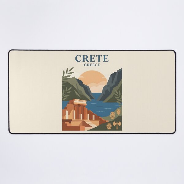 Item preview, Crete Greece Vintage Travel Poster - Minimalist Minoan Heritage Art Print designed and sold by DuckOddity.