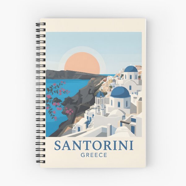 Item preview, Santorini Greece Vintage Travel Poster - Minimalist Caldera Art Print designed and sold by DuckOddity.
