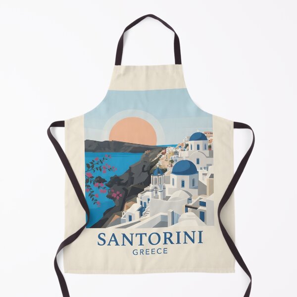 Item preview, Santorini Greece Vintage Travel Poster - Minimalist Caldera Art Print designed and sold by DuckOddity.