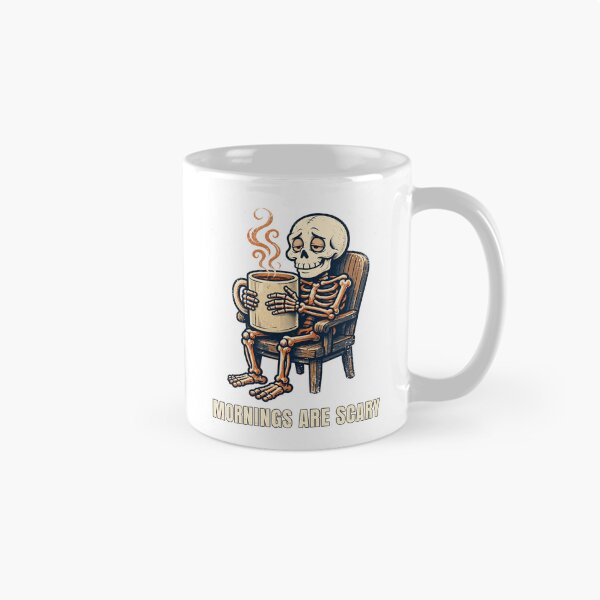 Item preview, Skeleton Coffee Mornings Are Scary T-Shirt designed and sold by Worn and Witty.