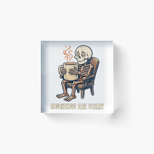 Item preview, Skeleton Coffee Mornings Are Scary T-Shirt designed and sold by Worn and Witty.