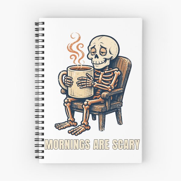 Item preview, Skeleton Coffee Mornings Are Scary T-Shirt designed and sold by Worn and Witty.