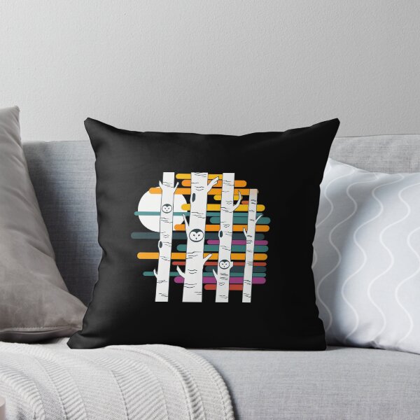 Item preview, Whimsical Birch Trees & Owl Faces Design designed and sold by lamercarv.