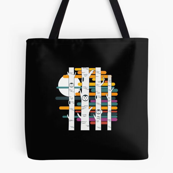 Item preview, Whimsical Birch Trees & Owl Faces Design designed and sold by lamercarv.