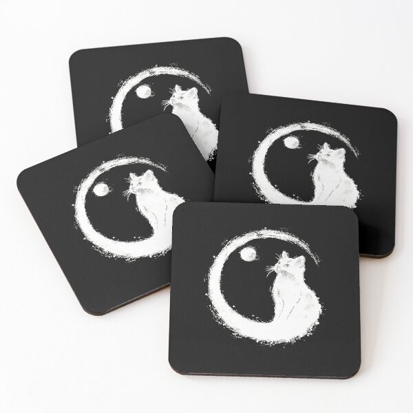 Item preview, White Cat Moon Zen Art designed and sold by andrasmar.