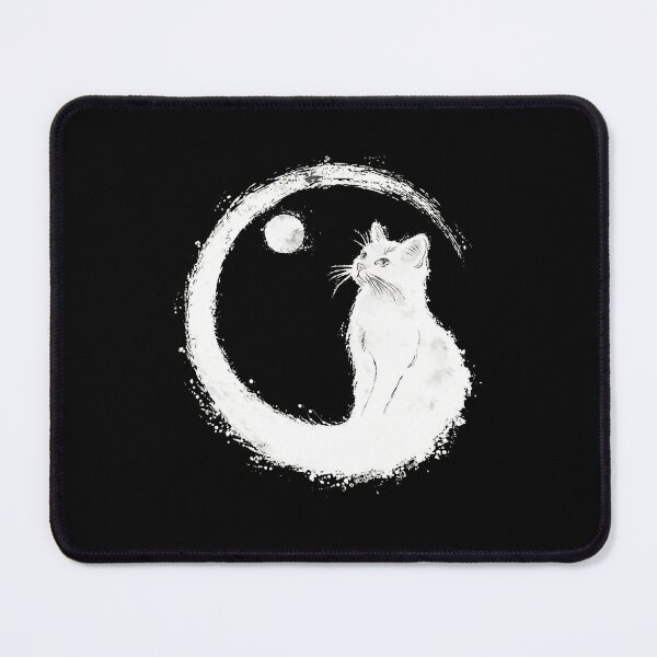Item preview, White Cat Moon Zen Art designed and sold by andrasmar.